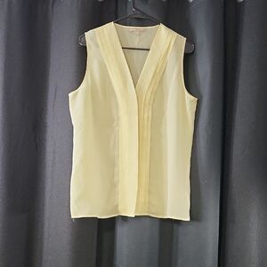 Banana Republic Light Yellow V-Neck Top